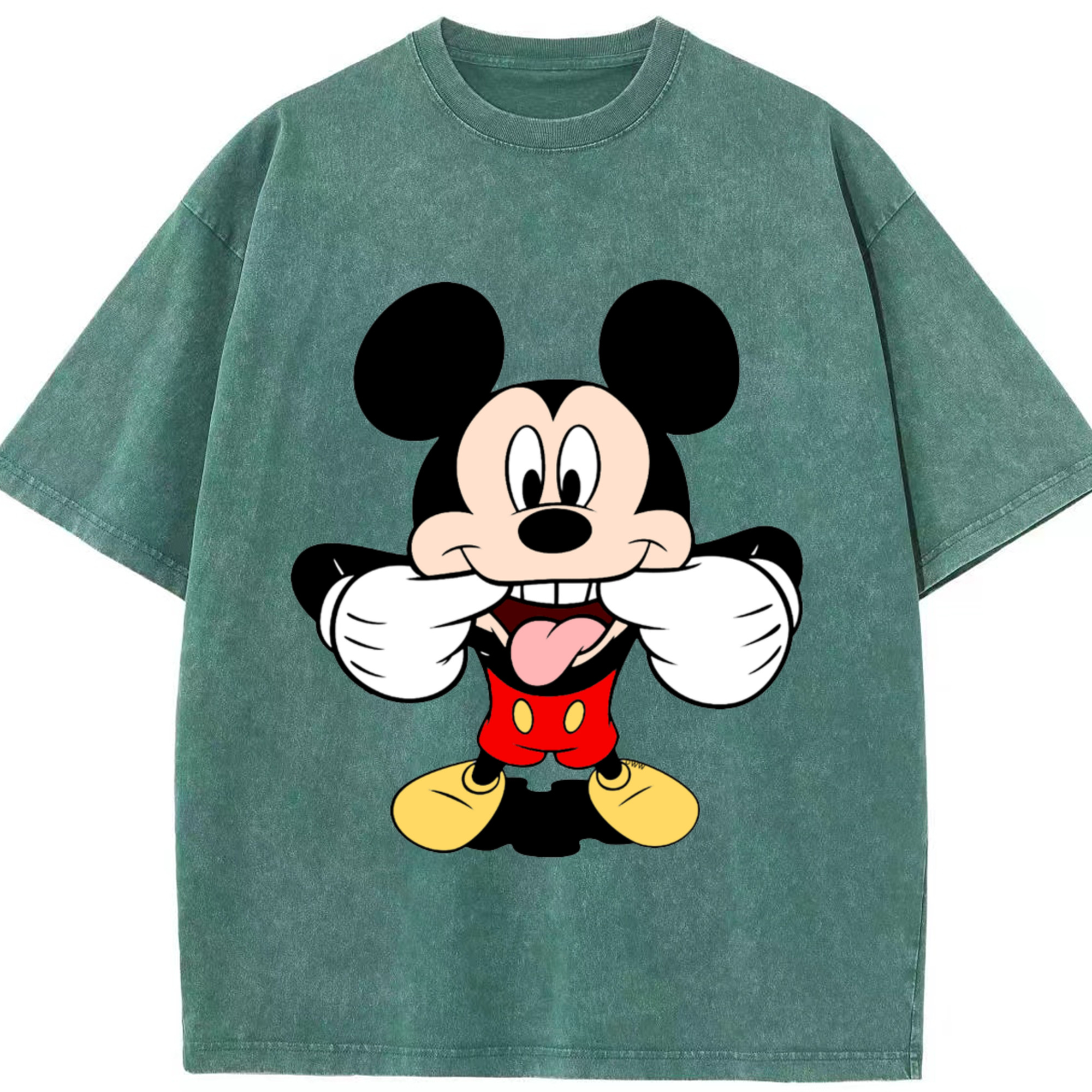 （画像用） ミッキーマウス Mickey Mouse 綿100% ヴィンテージ風 半袖Tシャツ（フロントプリント）